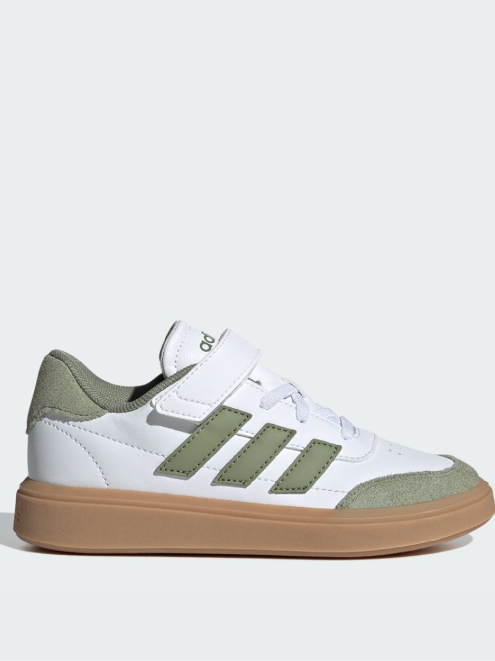 Adidas Courtblock Kids/ Boys White and Green Shoes size 13